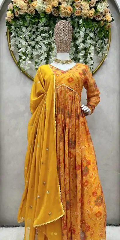 RTC 5575 Yellow Color Foix Georgette Digital Printed Salwar Suit Wedding, Party, Festive, Events Etc. Expected Delivery 4-6 Working Days @2049/- | Casual Suits, Creative suits, Designer Suits, Palazzo Suits, Party Wear Suits, Patiala Suits, Salwar suit, Straight Suits