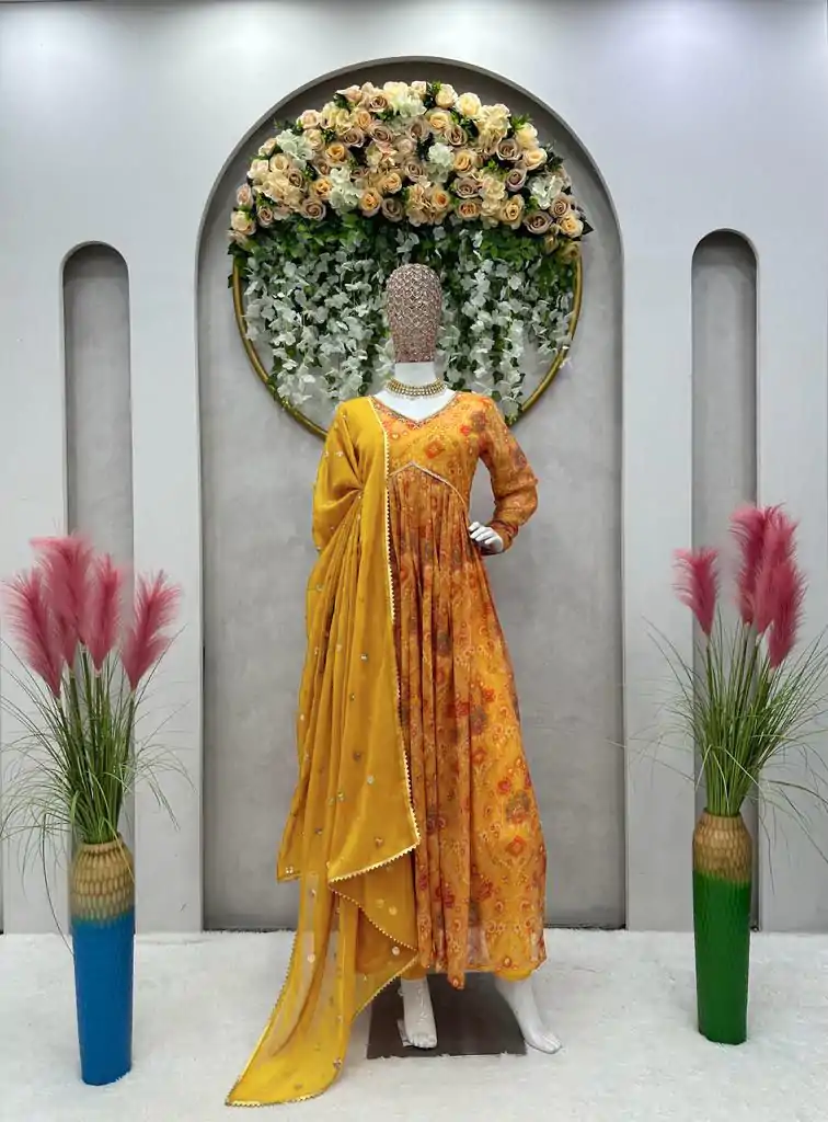 RTC 5575 Yellow Color Foix Georgette Digital Printed Salwar Suit Wedding, Party, Festive, Events Etc. Expected Delivery 4-6 Working Days @2049/- | Casual Suits, Creative suits, Designer Suits, Palazzo Suits, Party Wear Suits, Patiala Suits, Salwar suit, Straight Suits