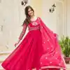 Ram 025 Pink Color Georgette Sequence Embroidery Gown Casual, Wedding, Festive, Events Expected Delivery 4-6 Working Days @1999/- | Bollywood Gowns, Creative Gowns, Designer Gowns, Embroidered Gowns, Gowns, Party Wear Gowns