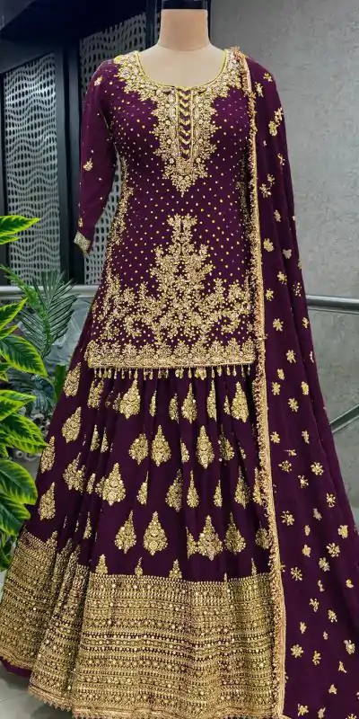 NSR 806 Purple Color Pure Chinnon Silk Embroidery Lehenga Choli Casual, Party Festive, Events Etc. Expected Delivery 4-6 Working Days @2199/- | Creative Lehenga, Bollywood Lehenga, Designer Lehenga, Embroidered Lehenga, Lehenga, Party Wear Lehenga, Straight Suits