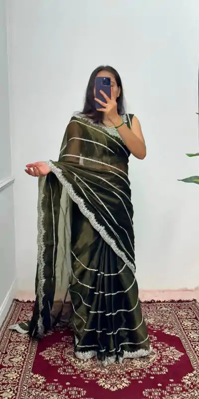 ST 476 Mehndi Color Burberry Blooming Embroidery Zari Saree Casual, Wedding, Party, Festive, Events Etc. Expected Delivery 4-6 Working Days @1899/- | Embroidered Sarees, Bollywood Sarees, Creative Sarees, Designer Sarees, Ethnic Saree, Modern Digital sarees, Party Wear Sarees, Sarees