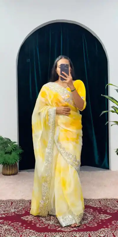 ST 480 Yellow Color Burberry Blooming Embroidery Zari Saree Casual, Wedding, Party, Festive, Events Etc. Expected Delivery 4-6 Working Days @2449/- | Embroidered Sarees, Bollywood Sarees, Creative Sarees, Designer Sarees, Ethnic Saree, Modern Digital sarees, Party Wear Sarees, Sarees
