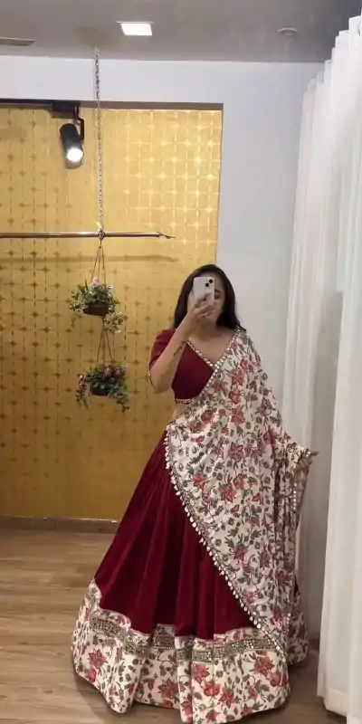 PC N06 Maroon Color Pure Cotton Sequence Lehenga Choli Casual, Party Wear, Events, Festivals Wear Expected Delivery 4-6 Working Days @2179/- | Creative Lehenga, Bollywood Lehenga, Designer Lehenga, Embroidered Lehenga, Lehenga, Party Wear Lehenga