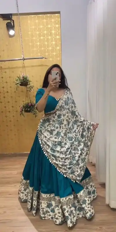 PC N06 Peacock Blue Color Pure Cotton Sequence Lehenga Choli Casual, Party Wear, Events, Festivals Wear Expected Delivery 4-6 Working Days @2179/- | Creative Lehenga, Bollywood Lehenga, Designer Lehenga, Embroidered Lehenga, Lehenga, Party Wear Lehenga