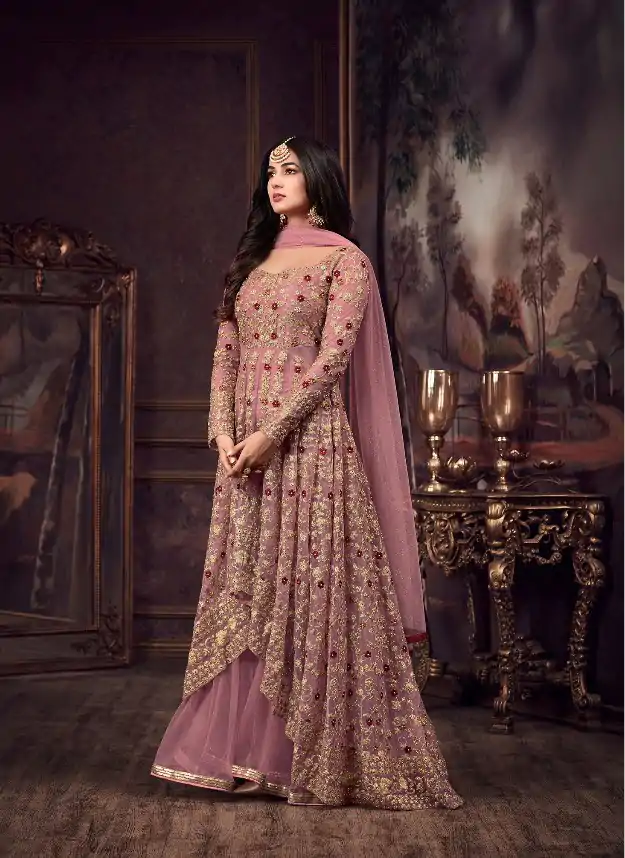 FC 5608 Pink Color Heavy Net Embroidery Sequence Salwar Suit Wedding, Party, Festive events, etc.  Expected Delivery  4-6 Working Days @3199/- | Casual Suits, Jump Suits, Creative suits, Designer Suits, Palazzo Suits, Party Wear Suits, Patiala Suits, Salwar suit, Straight Suits