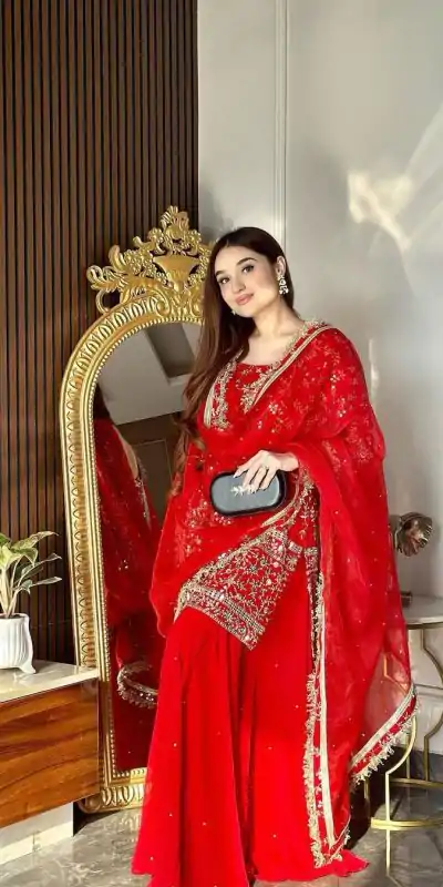 RTC 5621 Red Color Georgette Thread With Sequence Salwar Suit Wedding, Party, Festive, Events Etc. Expected Delivery 4-6 Working Days @2049/- | Casual Suits, Jump Suits, Creative suits, Designer Suits, Palazzo Suits, Party Wear Suits, Patiala Suits, Salwar suit, Straight Suits