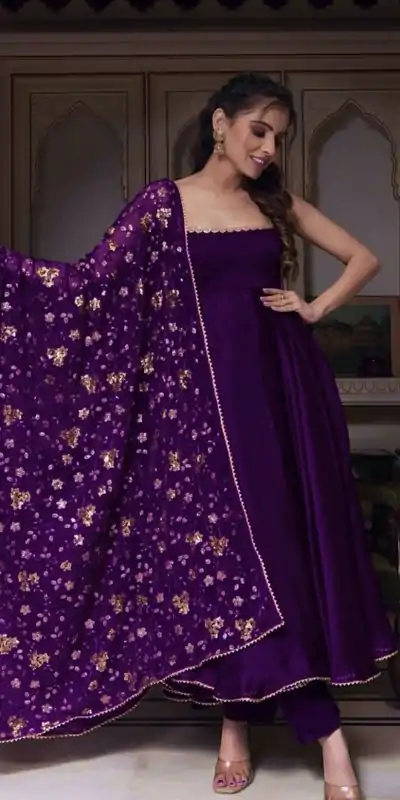 SRK 5128 Violet Color Heavy Faux Georgette With Fully Flair Salwar Suit Wedding, Party, Festive, Events Expected Delivery 4-6 Working Days @ 1899/- | Casual Suits, Jump Suits, Creative suits, Designer Suits, Palazzo Suits, Party Wear Suits, Patiala Suits, Salwar suit, Straight Suits