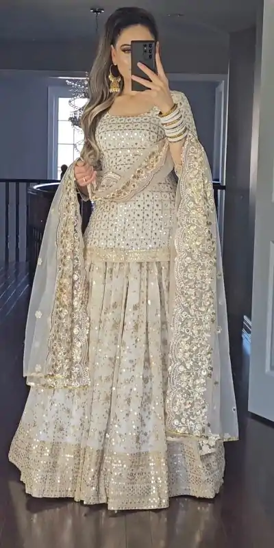 MF 418 Golden Color Sequence Multi Needle Work Lehenga Choli Wedding, Party, Festive, Events Etc. Expected 4-6 Working Days @2199/- | Casual Suits, Creative suits, Designer Suits, Palazzo Suits, Party Wear Suits, Patiala Suits, Salwar suit, Straight Suits