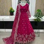 ZF 359 Red Color Georgette Embroidery Sequence Work Gown Casual, Wedding, Party, Festive, Events Etc. Expected Delivery 4-6 Working Days @1999/- | Bollywood Gowns, Creative Gowns, Designer Gowns, Embroidered Gowns, Gowns, Party Wear Gowns