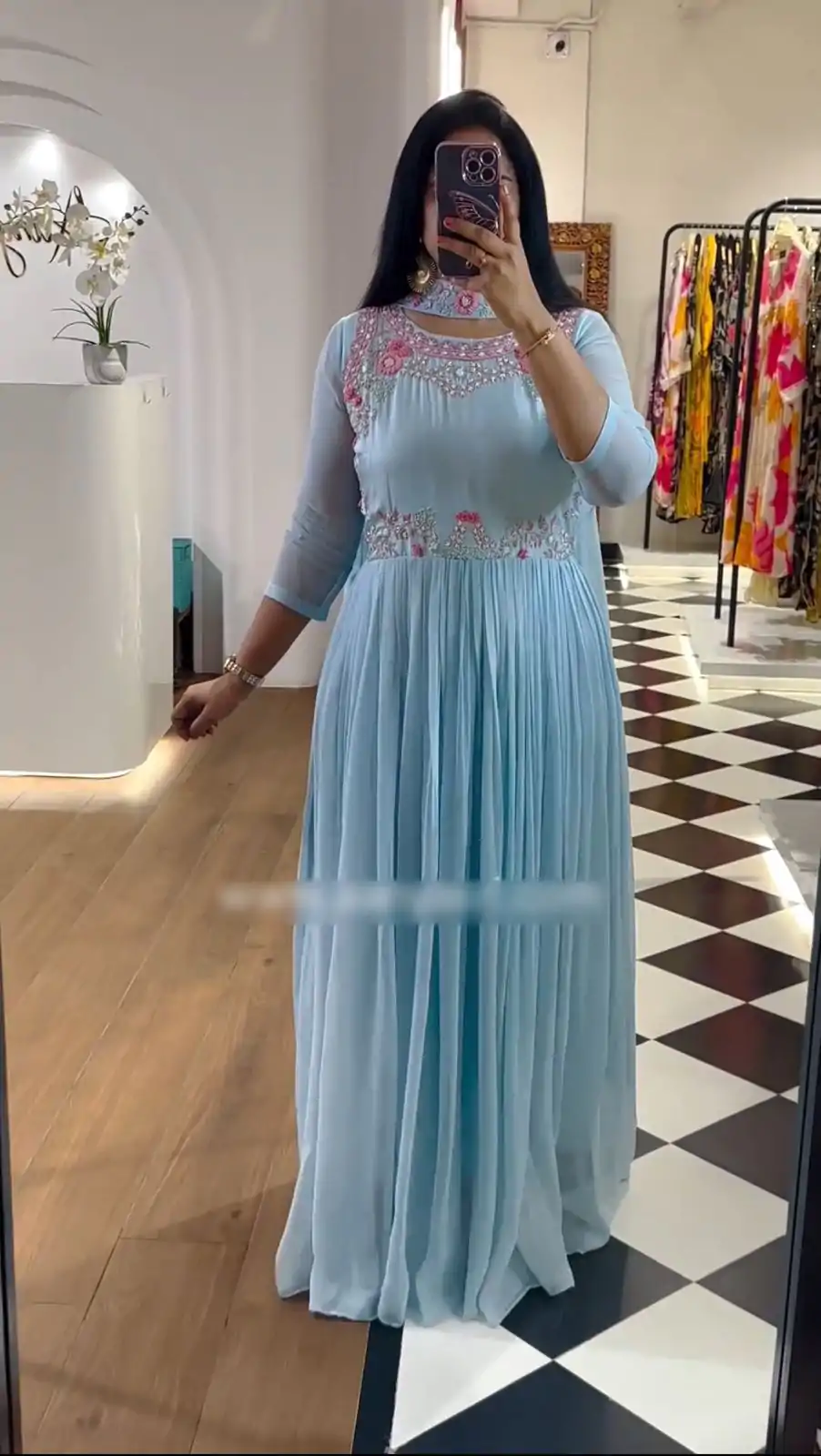 PC 369 Blue Color Fox Georgette Embroidery Sequence Work Gown Casual, Party Wear, Events, Festivals Wear Etc. Expected Delivery 4-6 Working Days @1829/- | Bollywood Gowns, Creative Gowns, Designer Gowns, Embroidered Gowns, Gowns, Party Wear Gowns