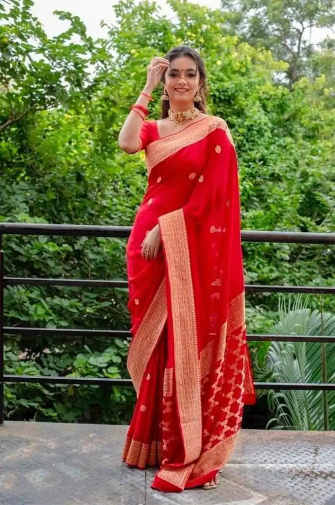 KP 4089 Red Color Soft Lichi Silk Jacquard On All Over Saree Casual, Party Wear, Wedding, Events Etc. Expected Delivery 4-6 Working Days @1299/- | Creative Sarees, Embroidered Sarees, Bollywood Sarees, Designer Sarees, Ethnic Saree, Modern Digital sarees, Party Wear Sarees, Sarees