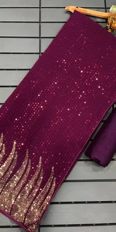 DF 3405 Purple Color Full Saree Of Heavy Quality 60 Gram Georgette Saree Casual, Party Wear, Wedding, Events Etc Delivery Expected.4-6 Working Days 1799/- | Embroidered Sarees, Bollywood Sarees, Creative Sarees, Designer Sarees, Ethnic Saree, Modern Digital sarees, Party Wear Sarees, Sarees