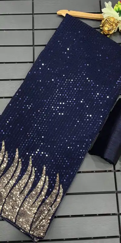 DF 3405 Royal Blue Full Saree Of Heavy Quality 60 Gram Georgette Saree Casual, Party Wear, Wedding, Events Etc Delivery Expected.4-6 Working Days 1799/- | Embroidered Sarees, Bollywood Sarees, Creative Sarees, Designer Sarees, Ethnic Saree, Modern Digital sarees, Party Wear Sarees, Sarees
