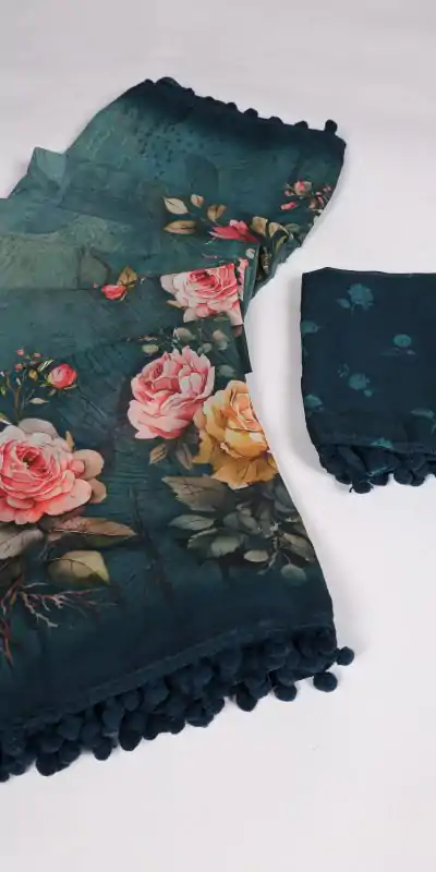 YNF 7016 Teal Color Georgette Floral Printed Work Saree Casual Party Wear, Wedding, Events Etc. Expected Delivery 4-6 Working Days @1549 | Embroidered Sarees, Bollywood Sarees, Creative Sarees, Designer Sarees, Ethnic Saree, Modern Digital sarees, Party Wear Sarees, Sarees