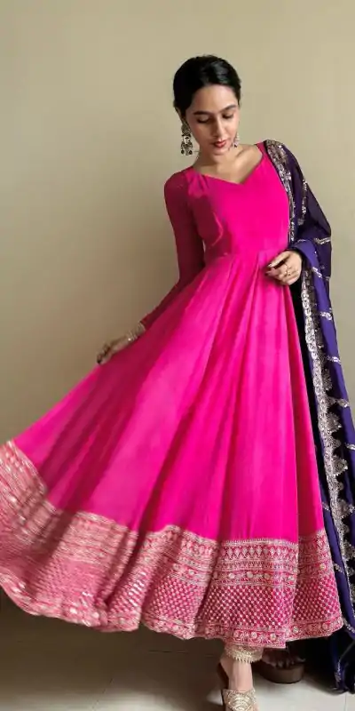 RTC 5734 Pink Color Georgette Thread Sequence Anarkali Suit Casual, Wedding, Party, Festive, Events. Expected Delivery 4-6 Working Days @2149/- | Anarkali Suits, Bollywood Anarkali, Creative-Anarkali, Designer Anarkali, Embroidered Anarkali, Party Wear Anarkali