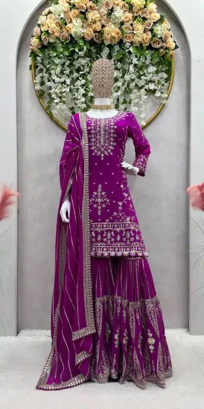 RTC 5723 Purple Color Georgette Thread Sequence Salwar Suit Wedding, Party, Festive, Events Etc. Expected Delivery 4-6 Working Days @2549/- | Casual Suits, Jump Suits, Creative suits, Designer Suits, Palazzo Suits, Party Wear Suits, Patiala Suits, Salwar suit, Straight Suits