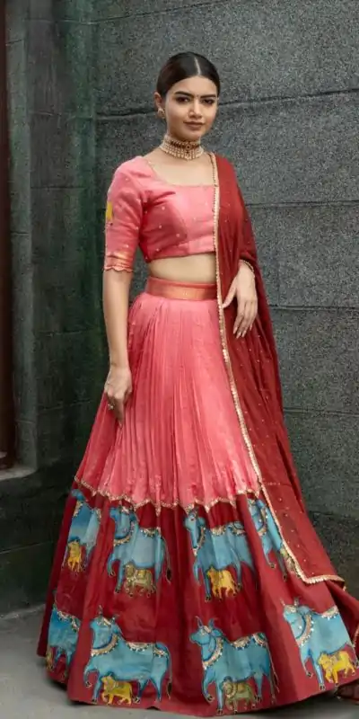 PC 418 Pink Color Pure Chinon Kalamkari Printed Lehenga Choli Casual, Party Wear, Events, Festivals Wear Etc. Expected Delivery 4-6 Working Days @2129/- | Creative Lehenga, Bollywood Lehenga, Designer Lehenga, Embroidered Lehenga, Lehenga, Party Wear Lehenga