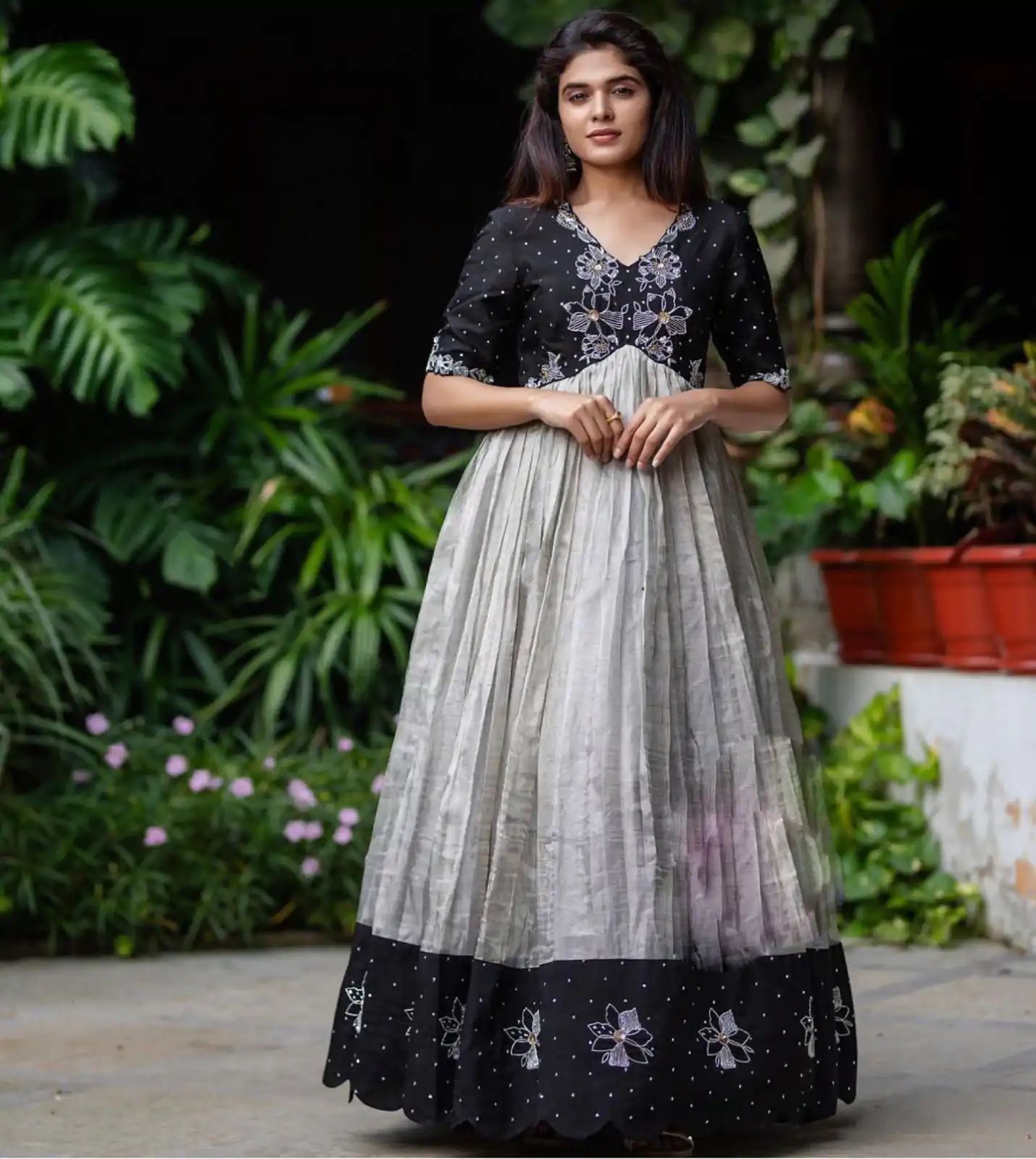 PC 277 White Color Choline Embroidery Sequence Gown Casual, Party Wear, Events, Festivals Wear Etc. Expected Delivery 4-6 Working Days @1929/- | Bollywood Gowns, Creative Gowns, Designer Gowns, Embroidered Gowns, Gowns, Party Wear Gowns