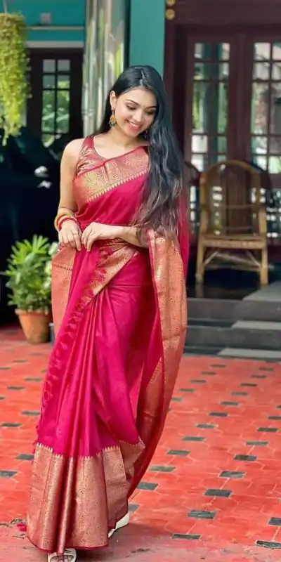 KP 3042 Pink Color Soft Lichi Silk Jacquard On All Over Saree Casual, Party Wear, Wedding, Events Etc. Expected Delivery 4-6 Working Days @1349/- | Embroidered Sarees, Bollywood Sarees, Creative Sarees, Designer Sarees, Ethnic Saree, Modern Digital sarees, Party Wear Sarees, Sarees