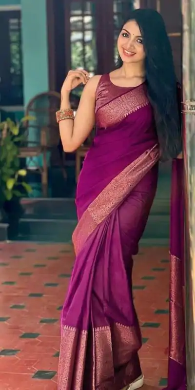 KP 3042 Purple Color Soft Lichi Silk Jacquard On All Over Saree Casual, Party Wear, Wedding, Events Etc. Expected Delivery 4-6 Working Days @1349/- | Embroidered Sarees, Bollywood Sarees, Creative Sarees, Designer Sarees, Ethnic Saree, Modern Digital sarees, Party Wear Sarees, Sarees