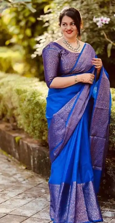 KP 3042 Royal Blue Color Soft Lichi Silk Jacquard On All Over Saree Casual, Party Wear, Wedding, Events Etc. Expected Delivery 4-6 Working Days @1349/- | Embroidered Sarees, Bollywood Sarees, Creative Sarees, Designer Sarees, Ethnic Saree, Modern Digital sarees, Party Wear Sarees, Sarees