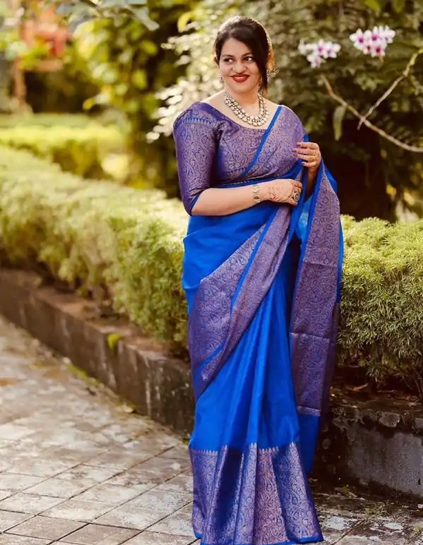 KP 3042 Royal Blue Color Soft Lichi Silk Jacquard On All Over Saree Casual, Party Wear, Wedding, Events Etc. Expected Delivery 4-6 Working Days @1349/- | Embroidered Sarees, Bollywood Sarees, Creative Sarees, Designer Sarees, Ethnic Saree, Modern Digital sarees, Party Wear Sarees, Sarees