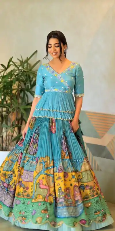 PC 373 Blue Color Chinon Embroidery Thread Work Lehenga Choli Casual, Party Wear, Events, Festivals Wear Expected Delivery 4-6 Working Days @2149/- | Creative Lehenga, Bollywood Lehenga, Designer Lehenga, Embroidered Lehenga, Lehenga, Party Wear Lehenga