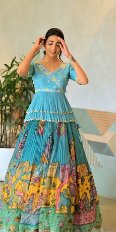 PC 373 Blue Color Chinon Embroidery Thread Work Lehenga Choli Casual, Party Wear, Events, Festivals Wear Expected Delivery 4-6 Working Days @2149/- | Creative Lehenga, Bollywood Lehenga, Designer Lehenga, Embroidered Lehenga, Lehenga, Party Wear Lehenga