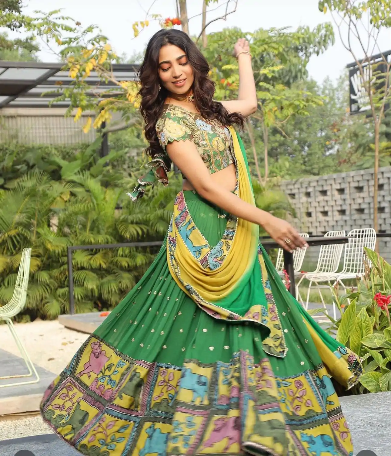 PC 319 Green Color Choline Kalamkari Digital Print Lehenga Choli Casual, Party Wear, Events, Festivals Wear Etc. Expected Delivery 4-6 Working Days @2079/- | Creative Lehenga, Bollywood Lehenga, Designer Lehenga, Embroidered Lehenga, Lehenga, Party Wear Lehenga