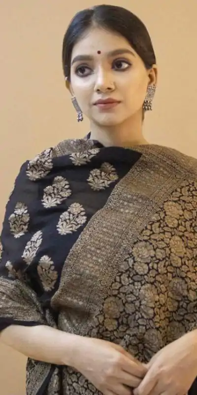 KP 1082 Black Color Soft Lichi Silk Jacquard On All Over Saree Casual, Party Wear, Wedding, Events Etc. Expected Delivery 4-6 Working Days @1399/- | Embroidered Sarees, Bollywood Sarees, Creative Sarees, Designer Sarees, Ethnic Saree, Modern Digital sarees, Party Wear Sarees, Sarees