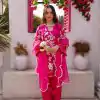 Aglow Pink Color Japan Satin Thread Sequence Salwar Suit