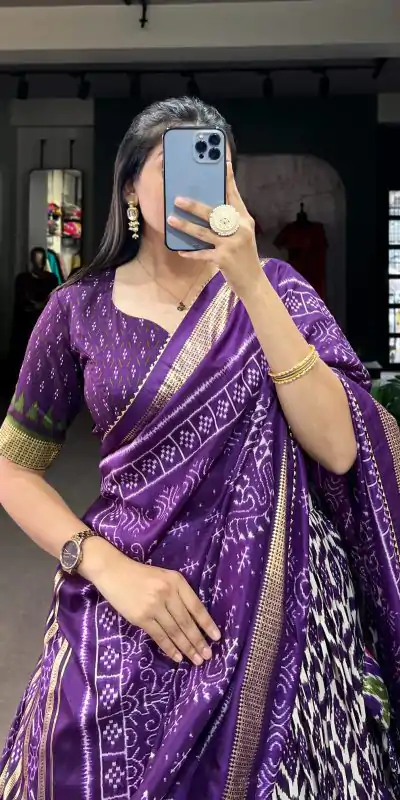 LNB 1223 Purple Color Aglow Tussar Silk Ikkat Print Foil Work Lehenga Choli Wedding, Festive, Events Expected Delivery 4-6 Working Days@2449/- Only | Creative Lehenga, Bollywood Lehenga, Designer Lehenga, Embroidered Lehenga, Lehenga, Party Wear Lehenga