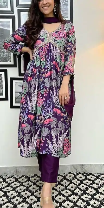 RTC 5575 Violet Color Foix Georgette Digital Printed Salwar Suit Wedding, Party, Festive, Events Etc. Expected Delivery 4-6 Working Days @2049/- | Casual Suits, Creative suits, Designer Suits, Palazzo Suits, Party Wear Suits, Patiala Suits, Salwar suit, Straight Suits