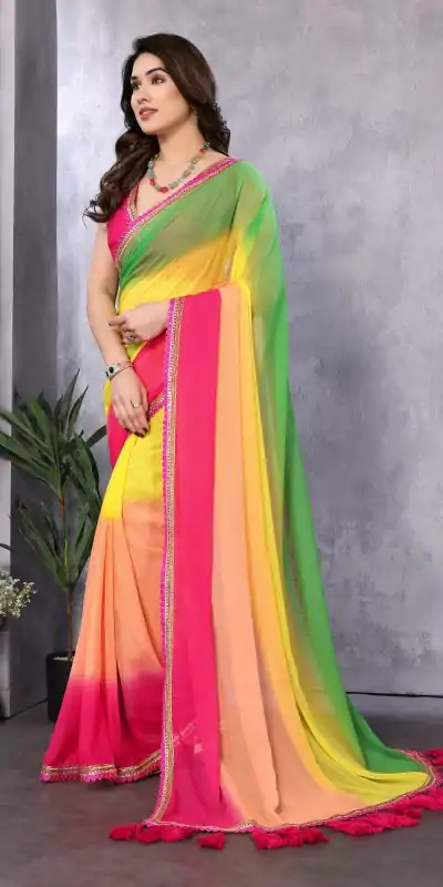 Jr Pop Multi  : Faux Peding Georgette Party, Wedding, Festive, Events Etc. 4-6 Working Days @1549/- Only | Embroidered Sarees, Bollywood Sarees, Creative Sarees, Designer Sarees, Ethnic Saree, Modern Digital sarees, Party Wear Sarees, Sarees