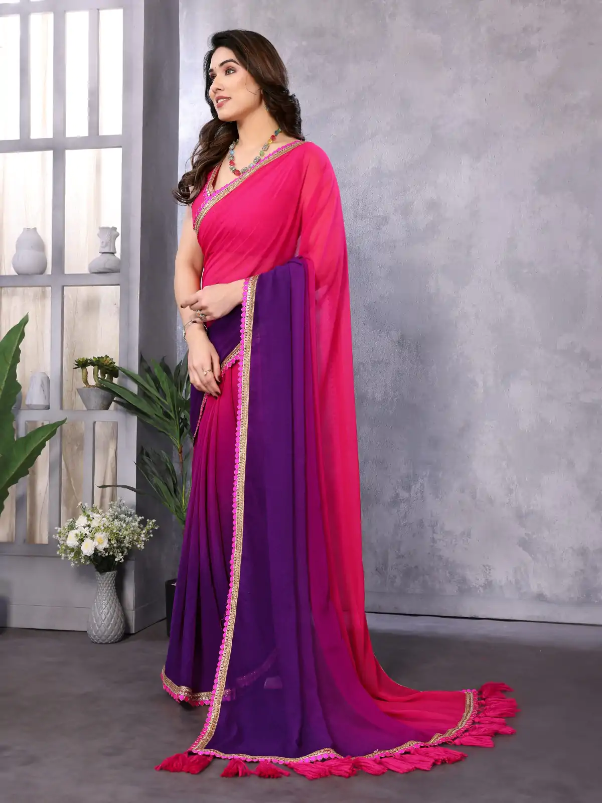 Jr Pop Magenta : Faux Peding Georgette Party, Wedding, Festive, Events Etc. 4-6 Working Days @1549/- Only | Embroidered Sarees, Bollywood Sarees, Creative Sarees, Designer Sarees, Ethnic Saree, Modern Digital sarees, Party Wear Sarees, Sarees