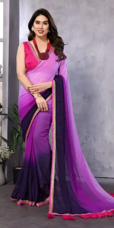 Jr Pop Purple : Faux Peding Georgette Party, Wedding, Festive, Events Etc. 4-6 Working Days @1549/- Only | Embroidered Sarees, Bollywood Sarees, Creative Sarees, Designer Sarees, Ethnic Saree, Modern Digital sarees, Party Wear Sarees, Sarees