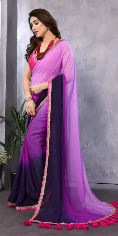 Jr Pop Purple : Faux Peding Georgette Party, Wedding, Festive, Events Etc. 4-6 Working Days @1549/- Only | Embroidered Sarees, Bollywood Sarees, Creative Sarees, Designer Sarees, Ethnic Saree, Modern Digital sarees, Party Wear Sarees, Sarees