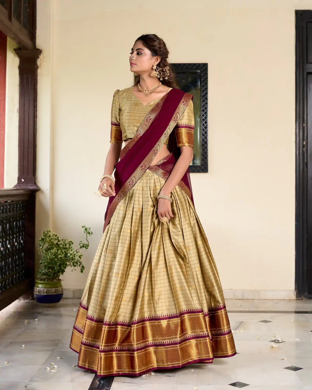 LNB 2050 Chiku Color Graceful Cotton Silk Weaving Paithani Concept Lehenga Choli Wedding, Festive, Events Expected Delivery 4-6 Working Days@2049/- Only | Creative Lehenga, Bollywood Lehenga, Designer Lehenga, Embroidered Lehenga, Lehenga, Party Wear Lehenga
