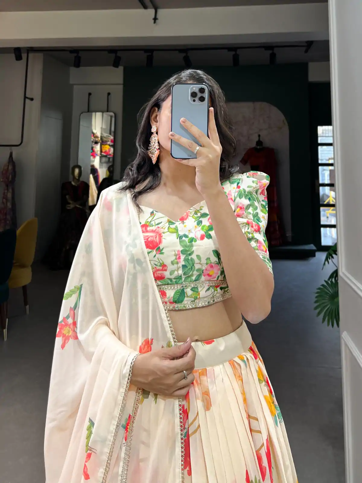 LNB 1021 Cream Color Grand Georgette Floral Printed Lehenga Choli Casual, Wedding, Festive, Events Expected Delivery 4-6 Working Days @2099/- | Creative Lehenga, Bollywood Lehenga, Designer Lehenga, Embroidered Lehenga, Lehenga, Party Wear Lehenga