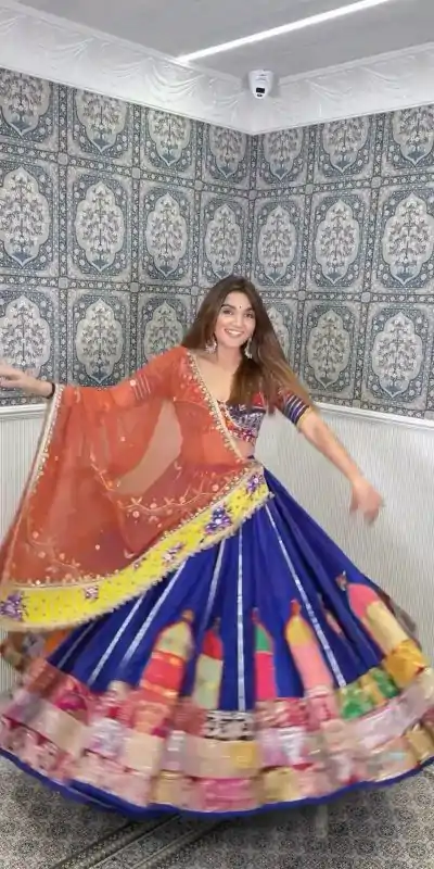 RTC 6474 Navy Blue Color Nice Reyon Digital Printed Patti Work Lehenga Choli Wedding, Party, Festive, Events Etc.   Expected Delivery 4-6 Working Days @2249/- | Creative Lehenga, Bollywood Lehenga, Designer Lehenga, Embroidered Lehenga, Lehenga, Party Wear Lehenga