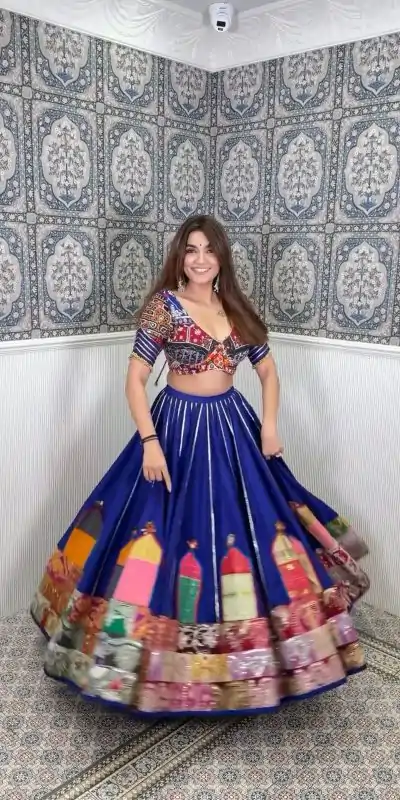 RTC 6474 Navy Blue Color Nice Reyon Digital Printed Patti Work Lehenga Choli Wedding, Party, Festive, Events Etc.   Expected Delivery 4-6 Working Days @2249/- | Creative Lehenga, Bollywood Lehenga, Designer Lehenga, Embroidered Lehenga, Lehenga, Party Wear Lehenga
