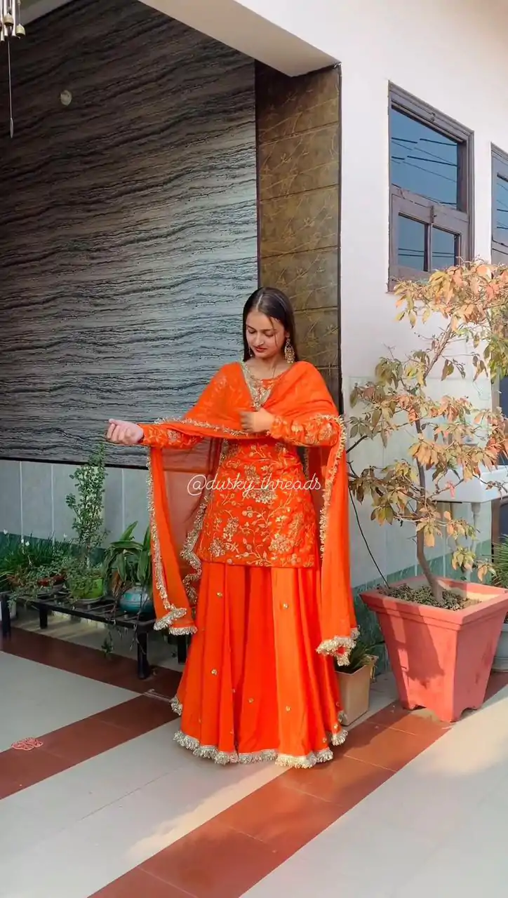 RTC 6462 Orange Color Pretty Georgette Thread Fancy Lace Lehenga Choli Wedding, Party, Festive, Events Etc.   Expected Delivery 4-6 Working Days @2099/- | Creative Lehenga, Bollywood Lehenga, Designer Lehenga, Embroidered Lehenga, Lehenga, Party Wear Lehenga