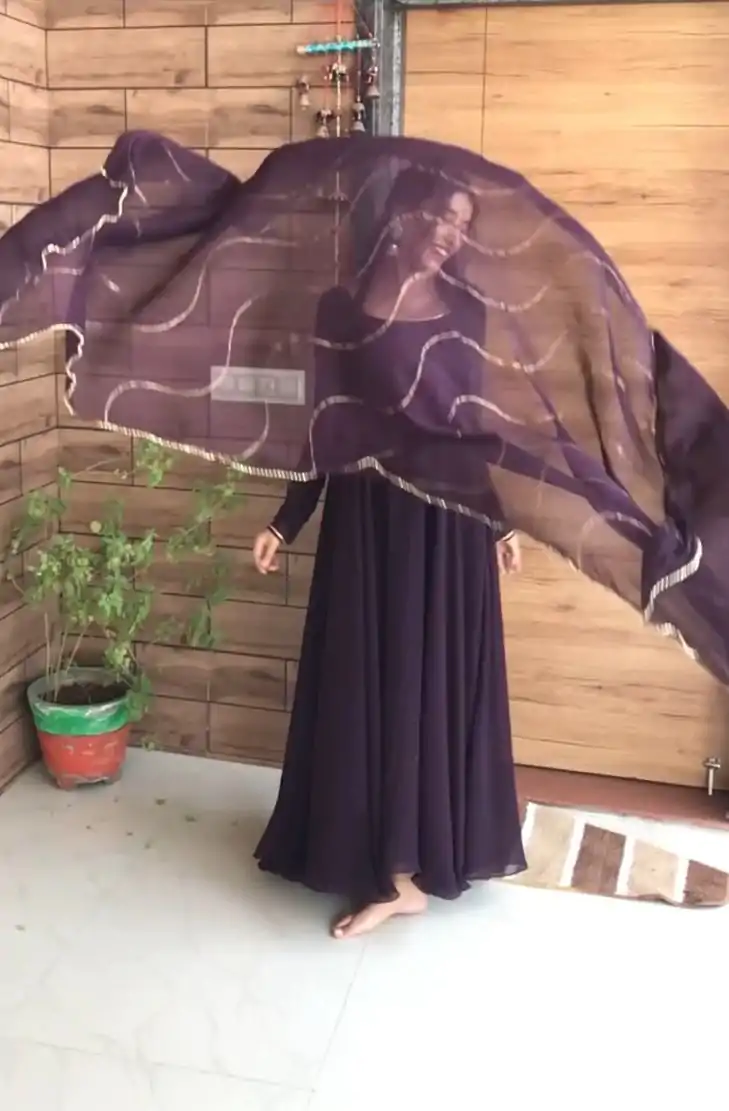 RTC 5600 Wine Color Splendorous Georgette Lace Border Anarkali Suit Casual, Wedding, Party, Festive, Events. Expected Delivery 4-6 Working Days @2049/- | Anarkali Suits, Bollywood Anarkali, Creative-Anarkali, Designer Anarkali, Embroidered Anarkali, Party Wear Anarkali