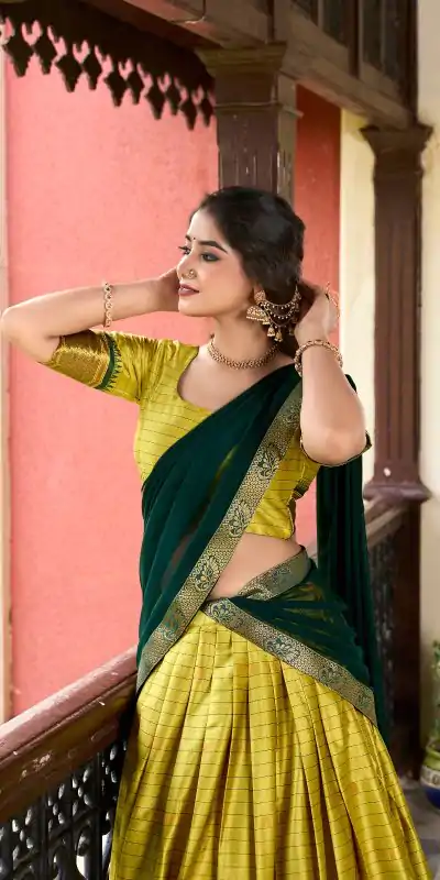 LNB 2050 Parrot Green Color Graceful Cotton Silk Weaving Paithani Concept Lehenga Choli Wedding, Festive, Events Expected Delivery 4-6 Working Days@2049/- | Bollywood Lehenga, Creative Lehenga, Designer Lehenga, Embroidered Lehenga, Lehenga, Party Wear Lehenga
