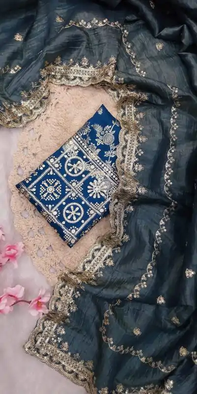 SSS 403 Blue Color Georgette Work Embroidery Work Saree Casual, Party Wear, Wedding, Events Etc.4-6 Working Days@ 2499/- only | Embroidered Sarees, Bollywood Sarees, Creative Sarees, Designer Sarees, Ethnic Saree, Modern Digital sarees, Party Wear Sarees, Sarees