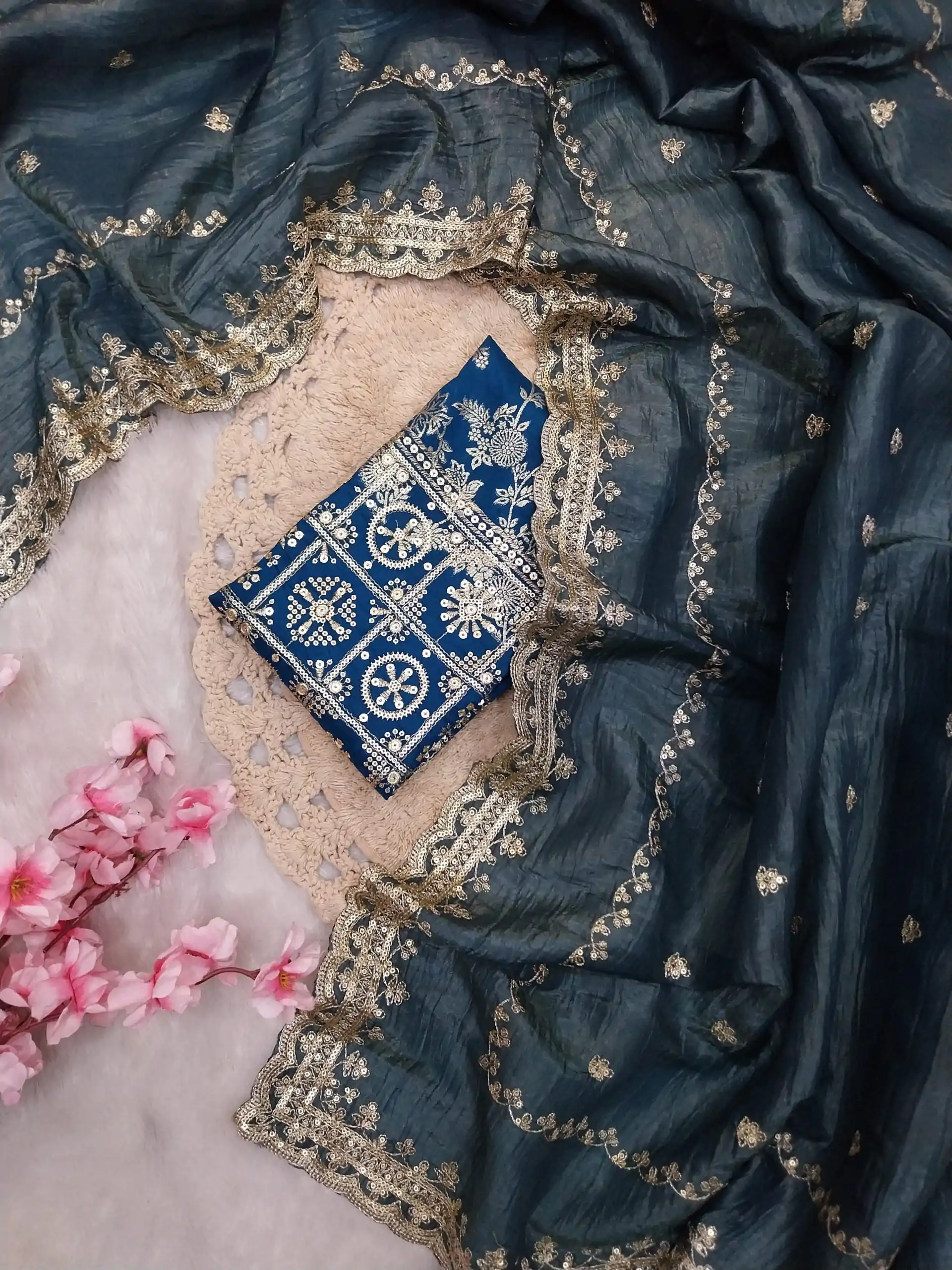 SSS 403 Blue Color Georgette Work Embroidery Work Saree Casual, Party Wear, Wedding, Events Etc.4-6 Working Days@ 2499/- only | Embroidered Sarees, Bollywood Sarees, Creative Sarees, Designer Sarees, Ethnic Saree, Modern Digital sarees, Party Wear Sarees, Sarees