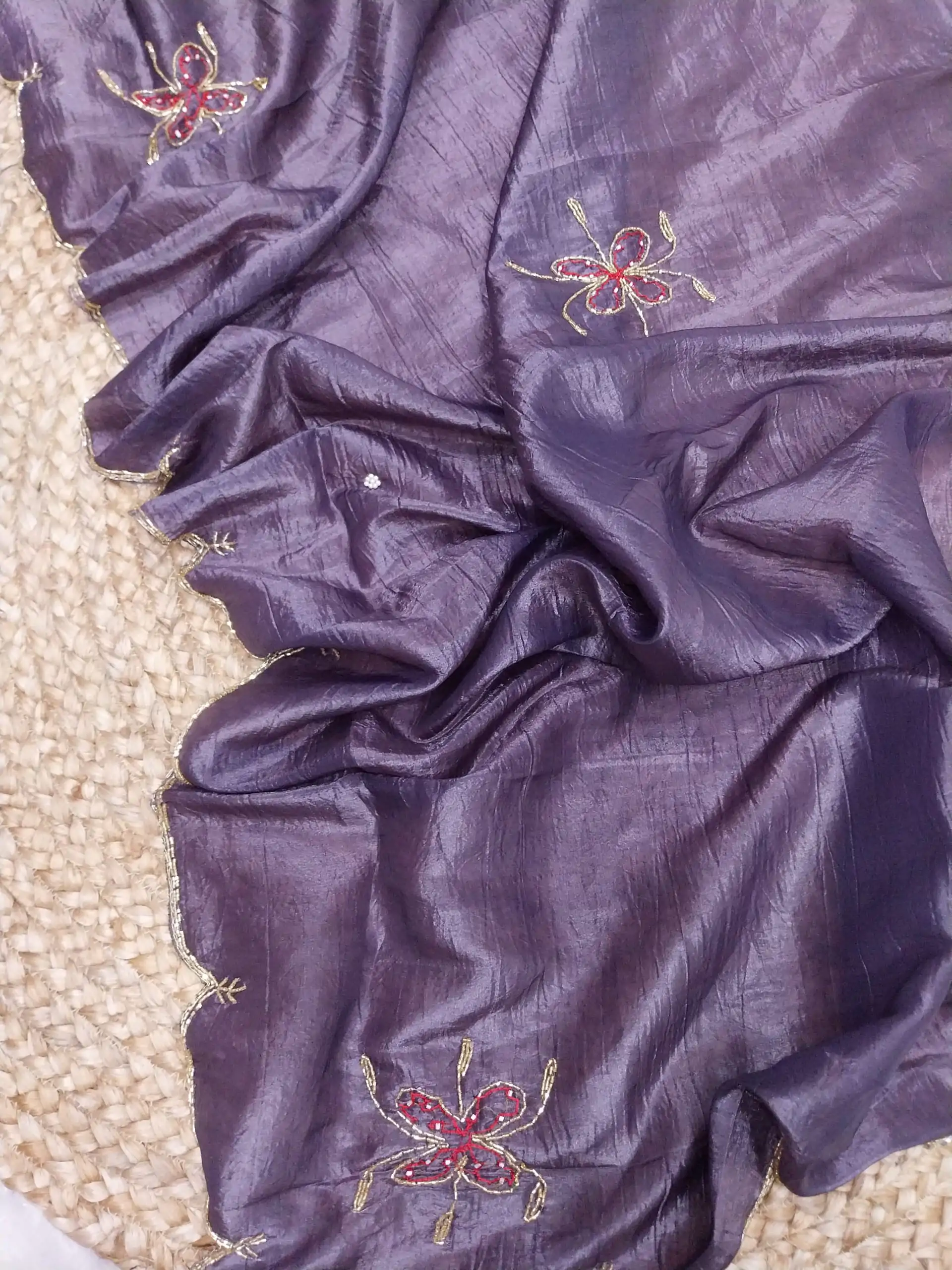 SSS 533 Purple  Color fabric having handwork With Work Saree Casual, Party Wear, Wedding, Events Etc.4-6 Working Days@ 2150/- only | Embroidered Sarees, Bollywood Sarees, Creative Sarees, Designer Sarees, Ethnic Saree, Modern Digital sarees, Party Wear Sarees, Sarees