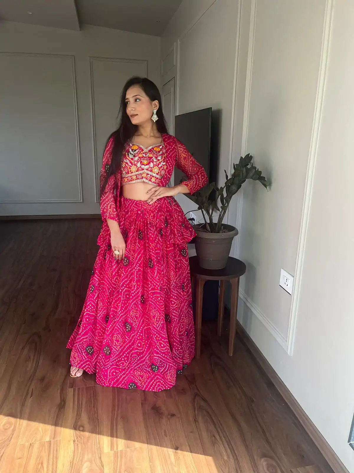  Ram 053 Pink Pure Bandhrej Heavy Embroidery Sequence Lehenga Choli Wedding, Party, Festive, Events Etc.4-6 Working Days@ 2499/-only | Creative Lehenga, Bollywood Lehenga, Designer Lehenga, Embroidered Lehenga, Lehenga, Party Wear Lehenga