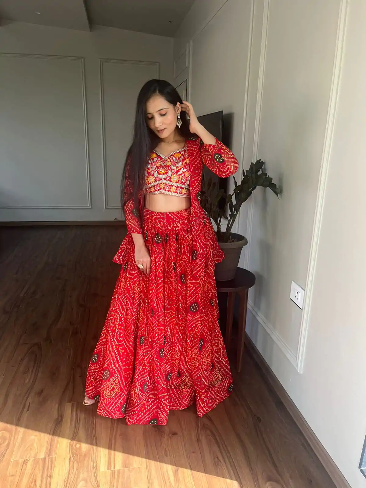  Ram 053 Red Pure Bandhrej Heavy Embroidery Sequence Lehenga Choli Wedding, Party, Festive, Events Etc.4-6 Working Days@ 2499/-only | Creative Lehenga, Bollywood Lehenga, Designer Lehenga, Embroidered Lehenga, Lehenga, Party Wear Lehenga