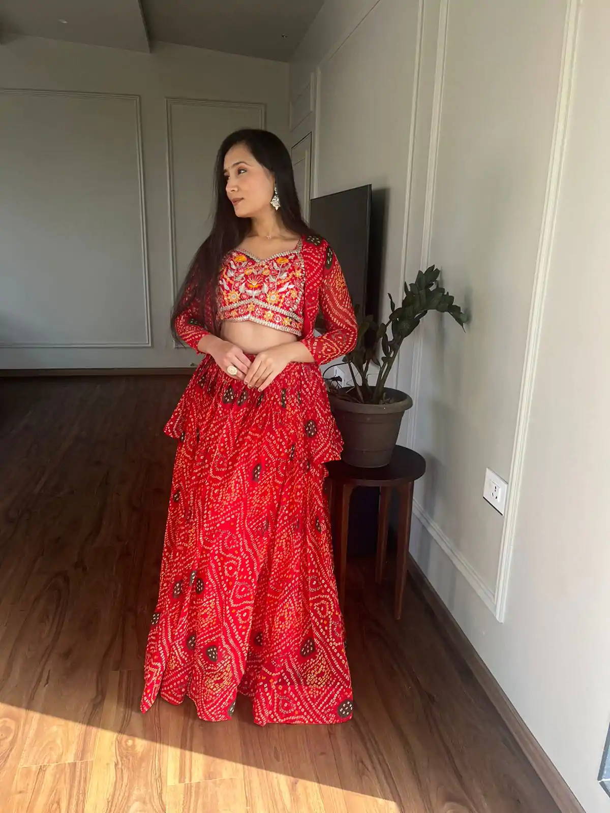  Ram 053 Red Pure Bandhrej Heavy Embroidery Sequence Lehenga Choli Wedding, Party, Festive, Events Etc.4-6 Working Days@ 2499/-only | Creative Lehenga, Bollywood Lehenga, Designer Lehenga, Embroidered Lehenga, Lehenga, Party Wear Lehenga